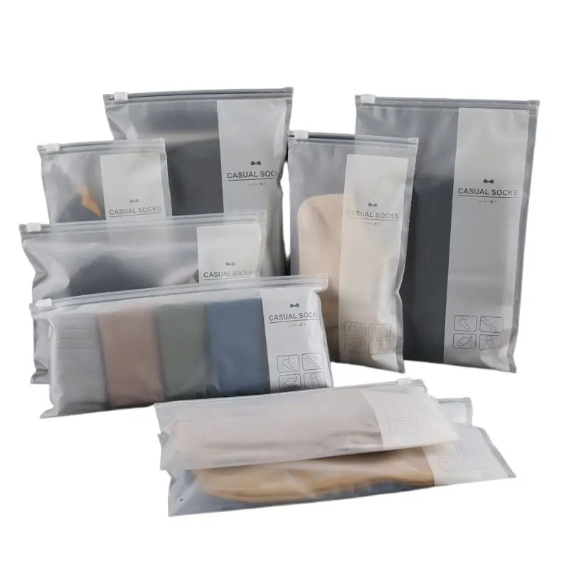 Прозрачный пластиковый пакет из ПВХ на заказ с молнией, пакет для посылки, полиэтиленовый пакет на молнии для носков, нижнего белья, упаковки одежды