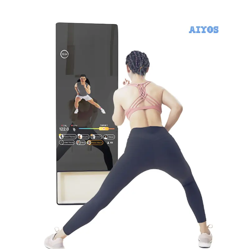 Семейное зеркало для йоги, спорта в помещении, фитнеса, тренировок, ЖК-дисплей FHD, спортивный видеоплеер для обучения, умное Сенсорное волшебное зеркало на Android