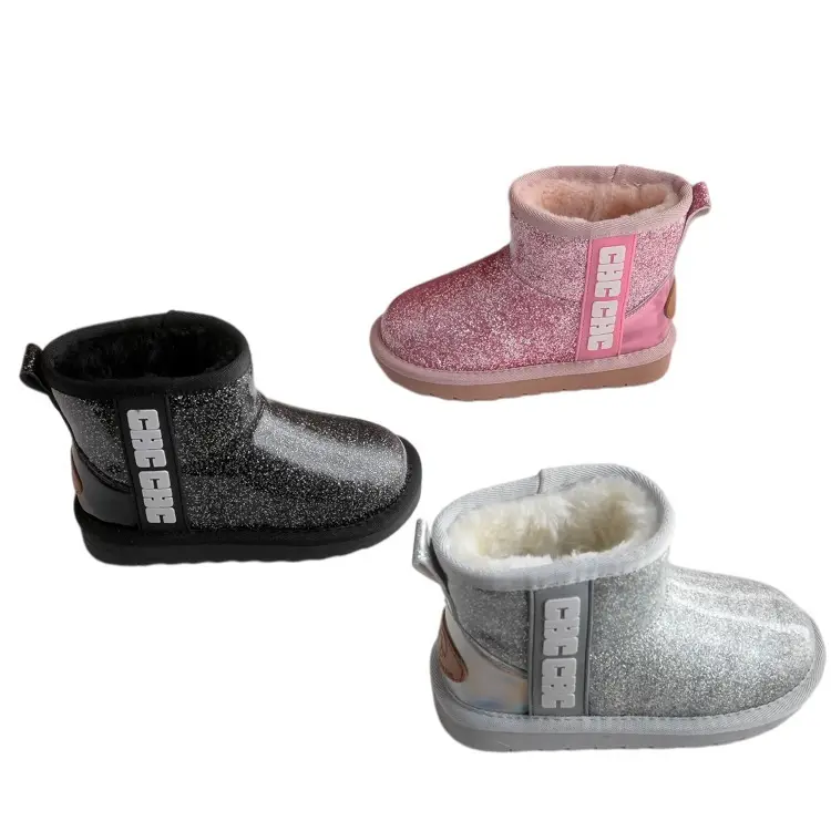 Factory Wholesale Cheap Keep warm winter designer snow boots for kids baby kids winter glitter boots