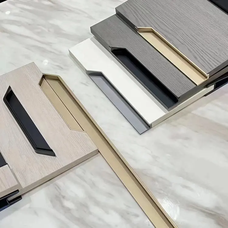 Алюминиевая невидимая Скрытая ручка нового дизайна, встраиваемые дверные ручки шкафа, скрытая ручка ящика