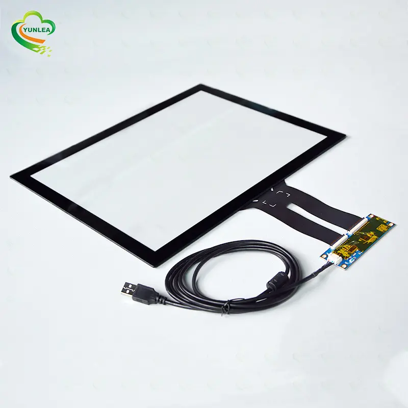 Shenzhen manufacturer 15 inch touch screen pantalla tactil capacitive multitouch panel with I2C/USB/RS232 interface