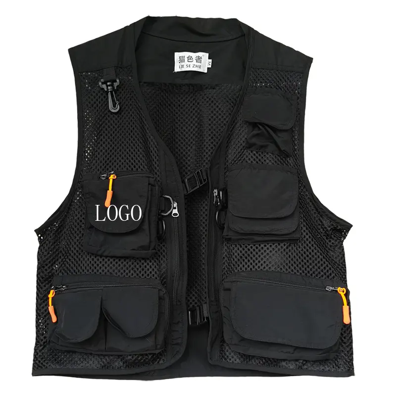 Navsedga High Quality Customized Logo Multiple Pockets Mens Waistcoat for Summer Fishing Gilet