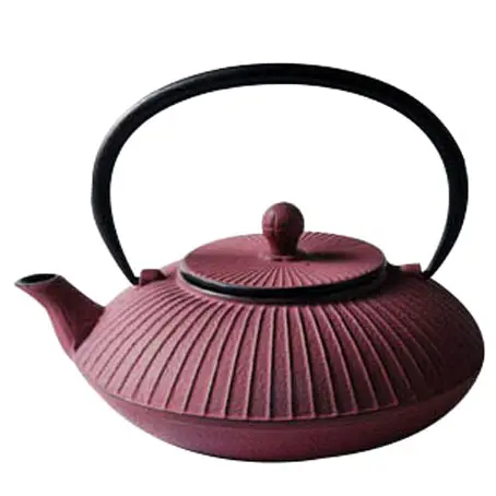 Горячая Распродажа Китай традиционный классический 780 мл эмаль красного цвета чугунный чайник