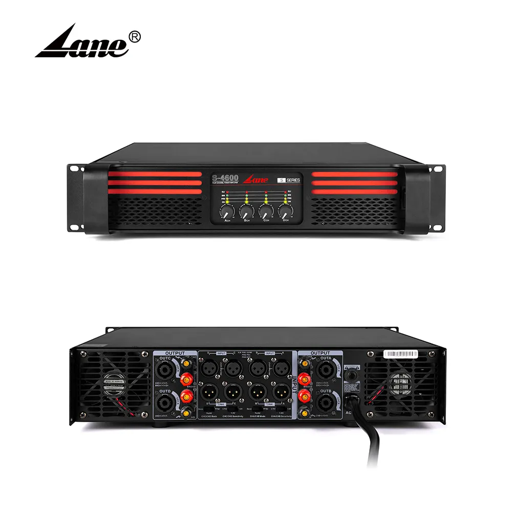 Lane S-4600 Прямая продажа с фабрики караоке звук ремесло типа H, профессиональный 2U PA 4CH мощности, Профессиональный усилитель мощности