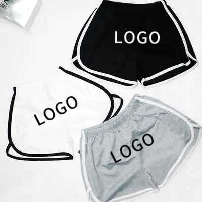 Customized Logo Summer Bike Stretch Drawstring Stitching Casual Cotton Soft Women's Sports Shorts