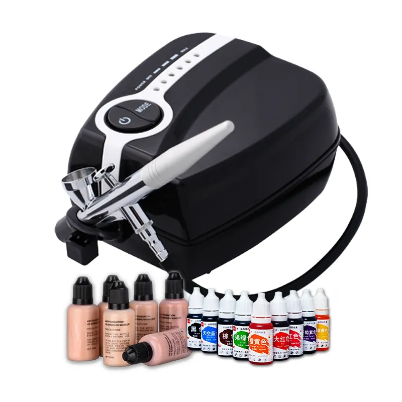 Professional hot nail temporary tattoo cake decorating air brush compressor kit with airbrush