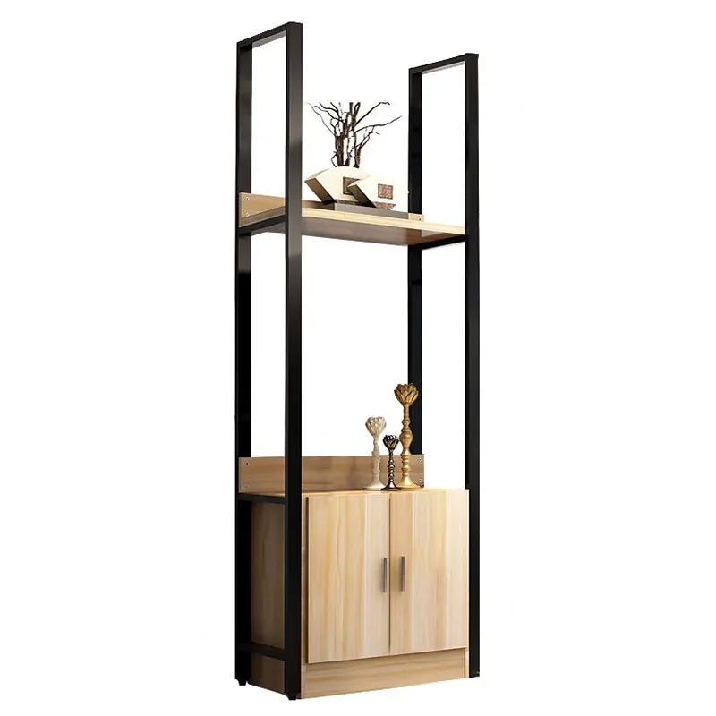 Industrial Bookshelf Open Wide Office Etagere Book Shelf Wood And Metal Bookcases Modern Display Shelf Rack for Living Room