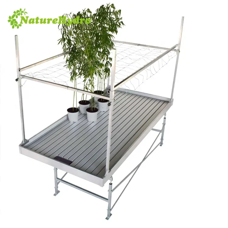 NatureHydro Ebb and Flow Rolling Table Flood Table Grow Tray with Trellis