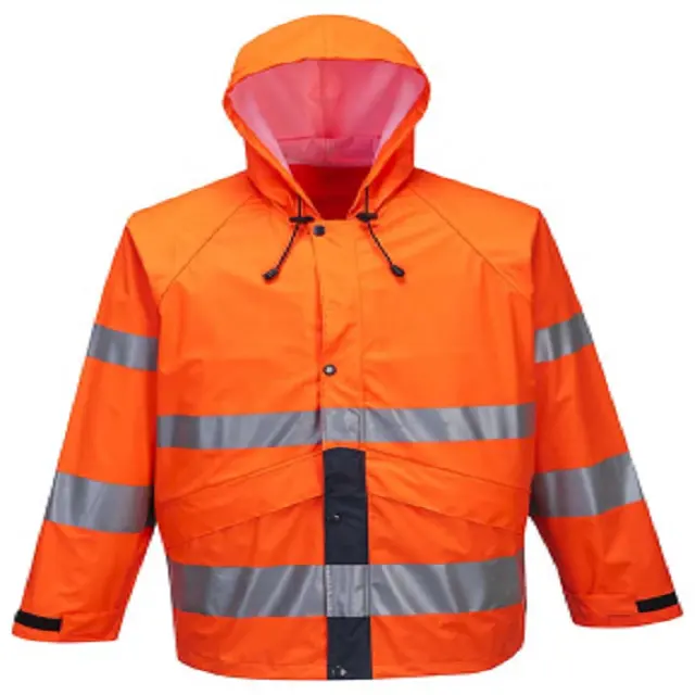 100%PU+100POLY  0.40MM PU/Poly outdoor waterproof jacket rainwear jacket Waterproof:3000MM 54" 170gsm EN343 Class 1