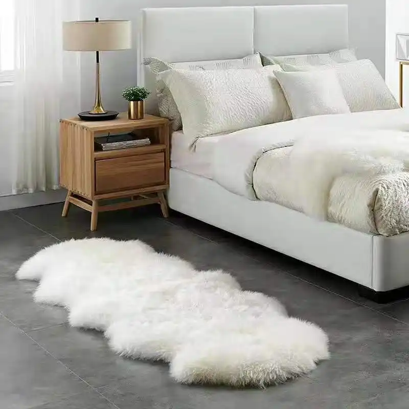 New popular sheepskin faux rug bedroom lamb fur carpets