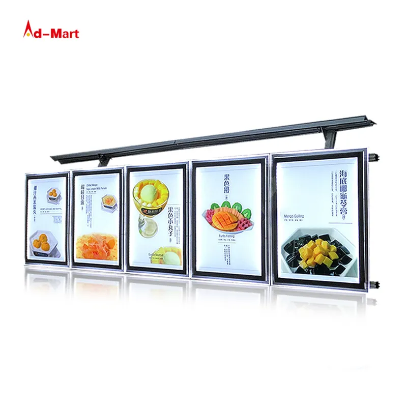 Chungkong slim magnetic panel aluminum frame restaurant menu led advertising display crystal light box