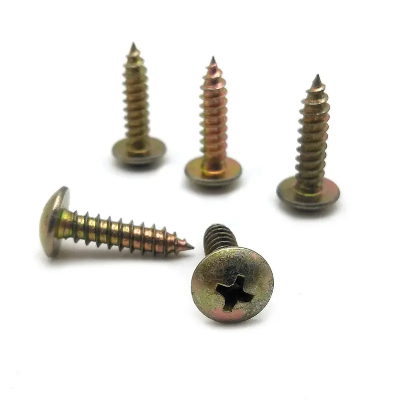 DIN7981 yellow zinc plated self-tapping screws Cross Recessed Pan Head Tapping Screws ISO7049