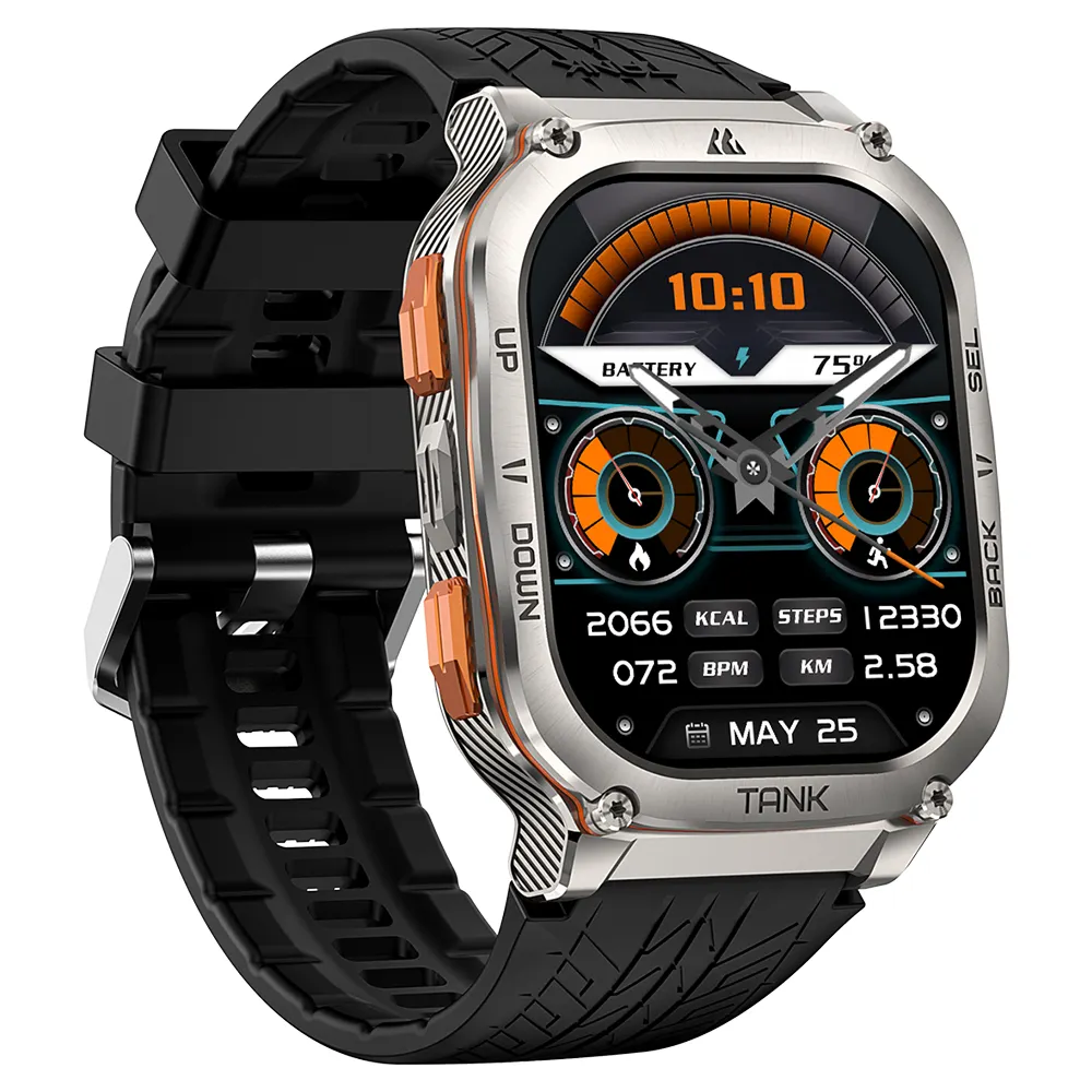 Умные часы KOSPET TANK M3 ULTRA GPS, 1,96 дюймов, большой экран, водонепроницаемый, SOS, GPS, музыкальный, фитнес-трек, Смарт-часы, 2024