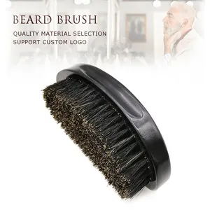 Pocket Beard Brush 100% Boar Bristles with Firm Natural Hair Best Beard and Skin Care for Men and Beard Grooming