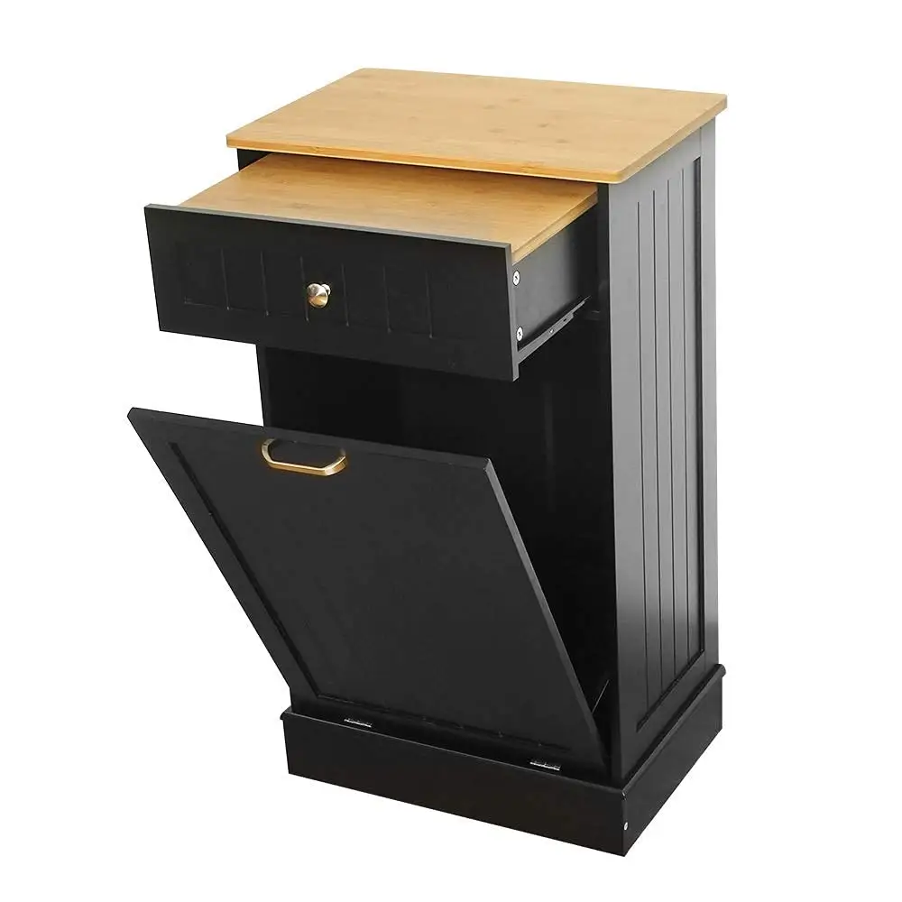 High Quality Office Desk Shelf workstation furniture Solid Wood Kitchen Multi-functional Table Kitchen Tilt-out Trash Cabinet