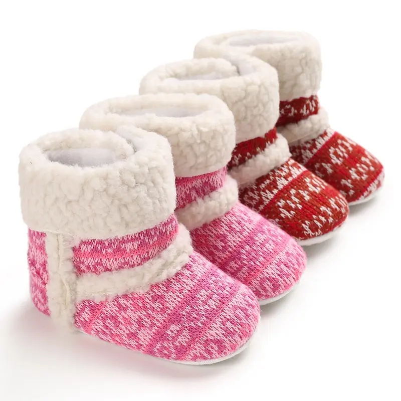Fashion Cute Crochet Infant Fur Toddler Girl Baby Winter Snow Boot