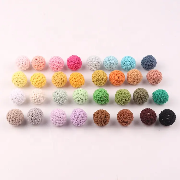 16 mm,20 mm Cotton ball crochet ball earrings necklace jewelry accessories hand made wool beads Crochet beads