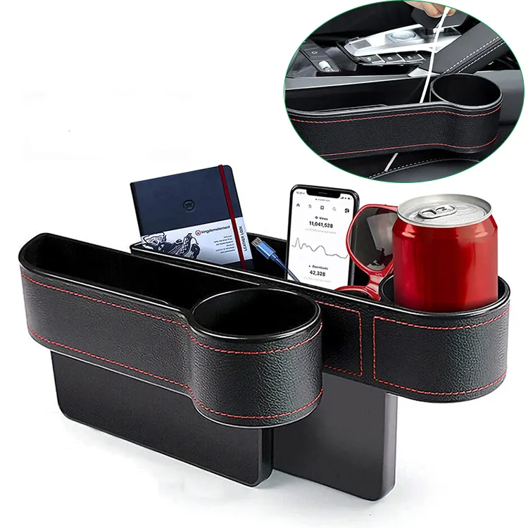 Waterproof Pp Cup Holder Universal Multifunction Front Side Organizer Side Car Seat Filler Gap For Wallet Cellphone Coins