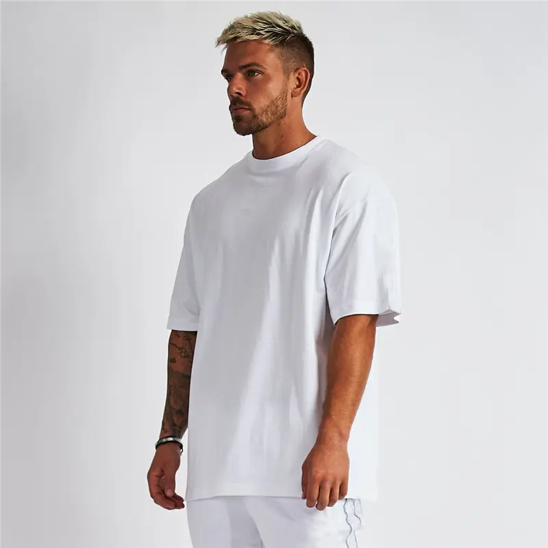 Luxury quality cotton loose fit little drop shoulder brand blank men t shirt oversized