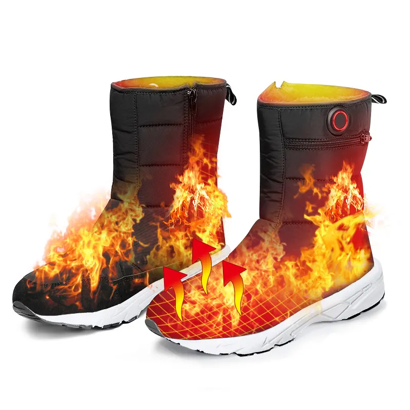 Rechargeable Mens Heated Boots Winter Outdoor Walking Warm Temperature Electric Heated Shoes Heating Boots