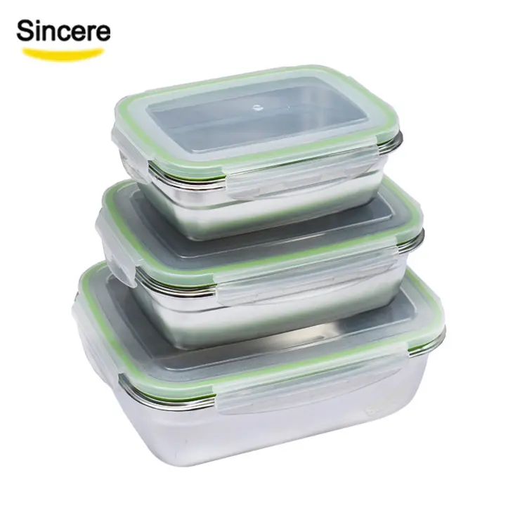 Cheap Price Wholesale 18/8 Stainless Steel Lunch Box Food Storage Container Bento Box With Airtight Lids