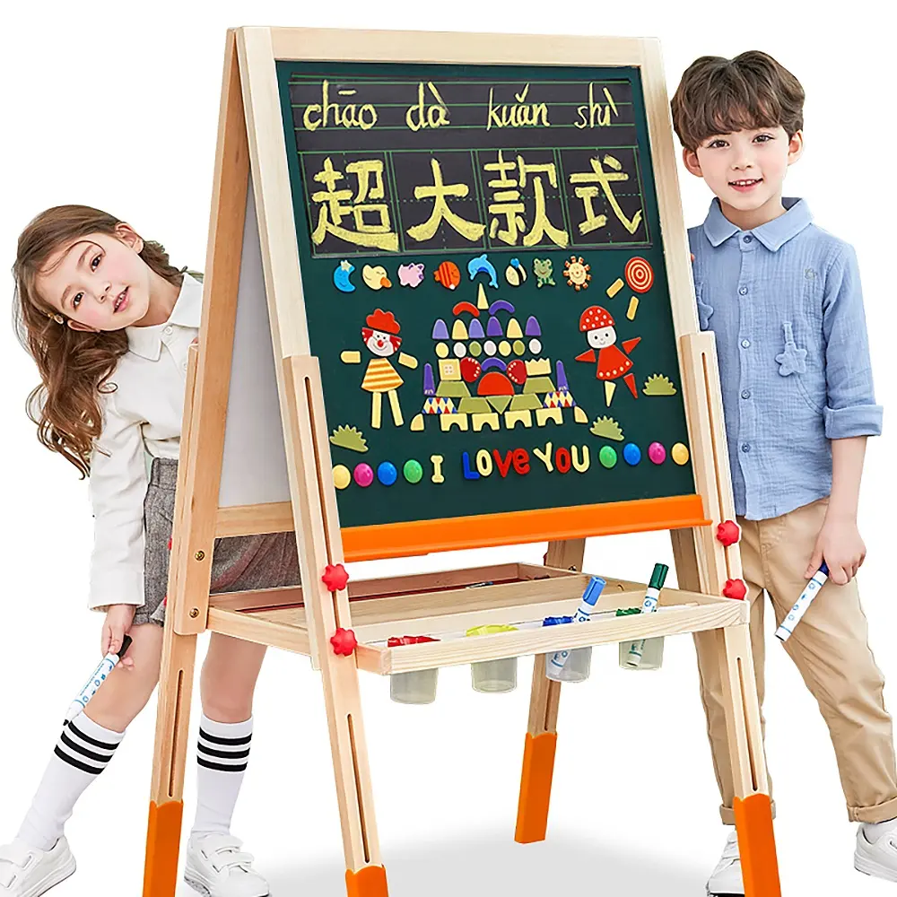 EN71 2019 новая детская деревянная доска для рисования, портативная детская доска для рисования с мелком без пыли