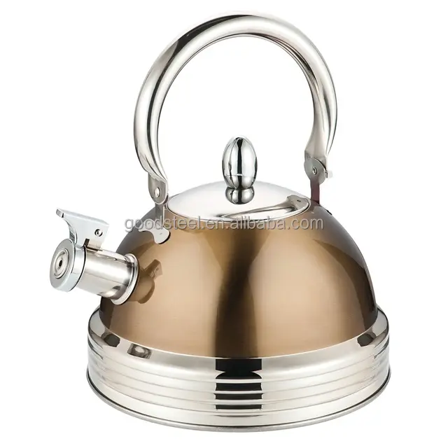 2.7L satin polished color caoting single induction bottom whistling kettle stainless steel tea kettle