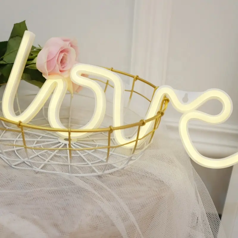 Красочные неоновые украшения Любовь Свадьба гостиница Бар пирсинг сердце дизайн