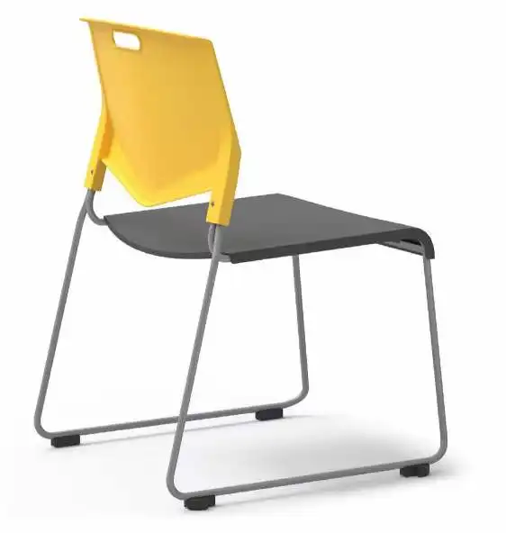 school furniture multipurpose pp stackable plastic armless furniture stacking metal frame office visitor chairs