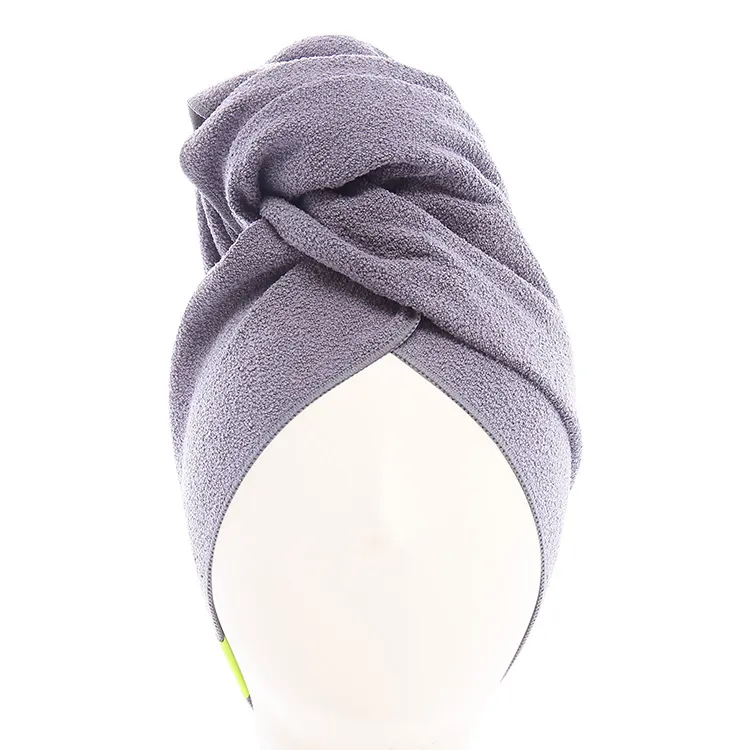 Microfiber quick women hair dry hat wrapped towel durable
