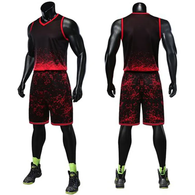 Противоударная красная сублимационная Спортивная дизайнерская Двусторонняя баскетбольная форма, лучший дизайн баскетбольной одежды
