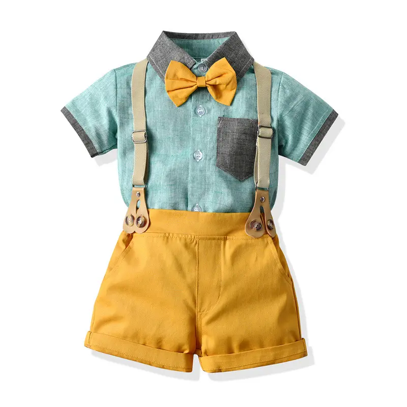 Оптовая продажа фабричная рубашка с коротким рукавом для мальчиков шорты для мальчиков платье для мальчиков костюм детская одежда для выступлений
