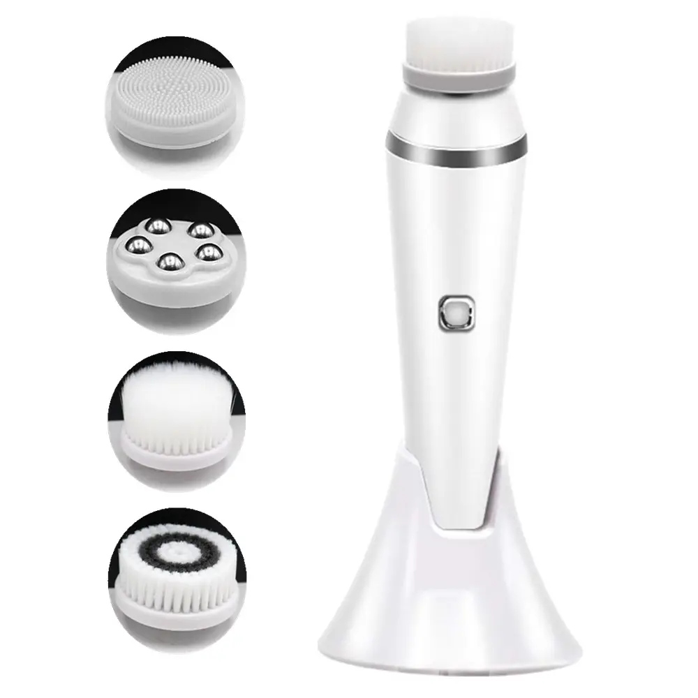 4 in1 rotating spin electric facial cleansing brush spin