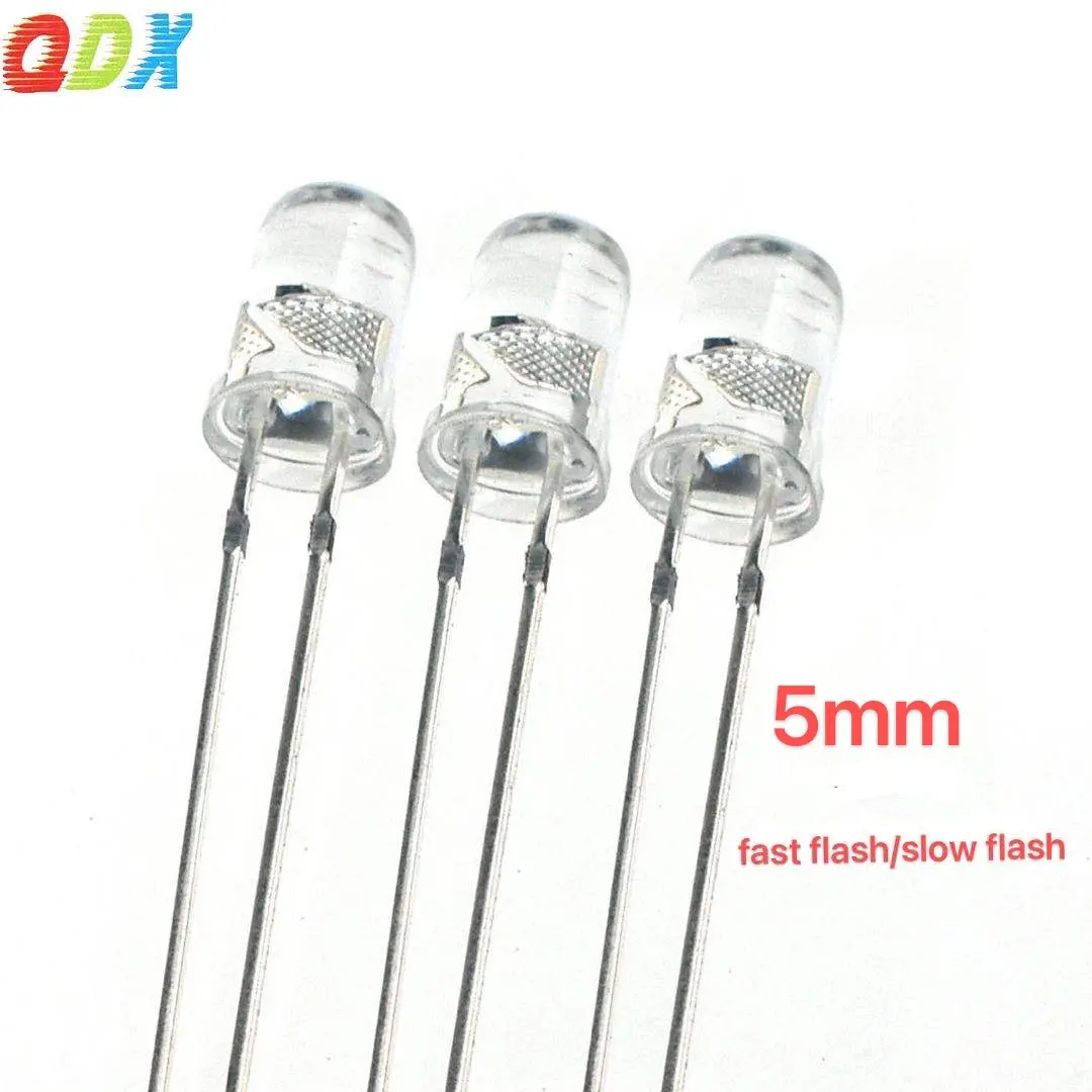 5mm Full Color Automatic flashing Rgb Led In Diode Lights Tri-color 2 Pins Common Anode Water Clear/transparent Multi-color