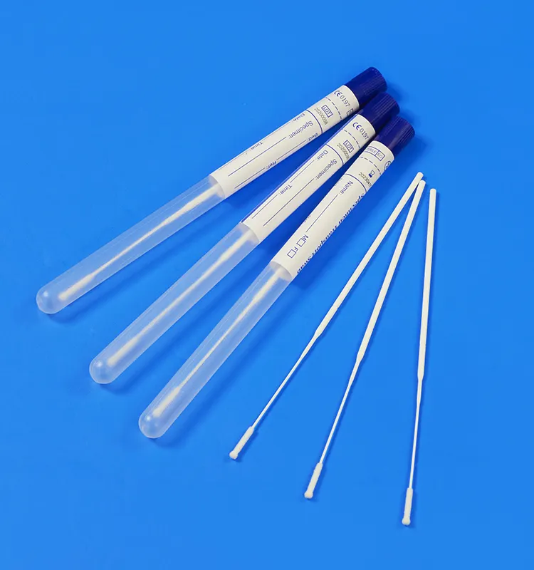 Disposable Sterile Nasal Swab Flocked Nasal Sampling Swab With Flexible Stick