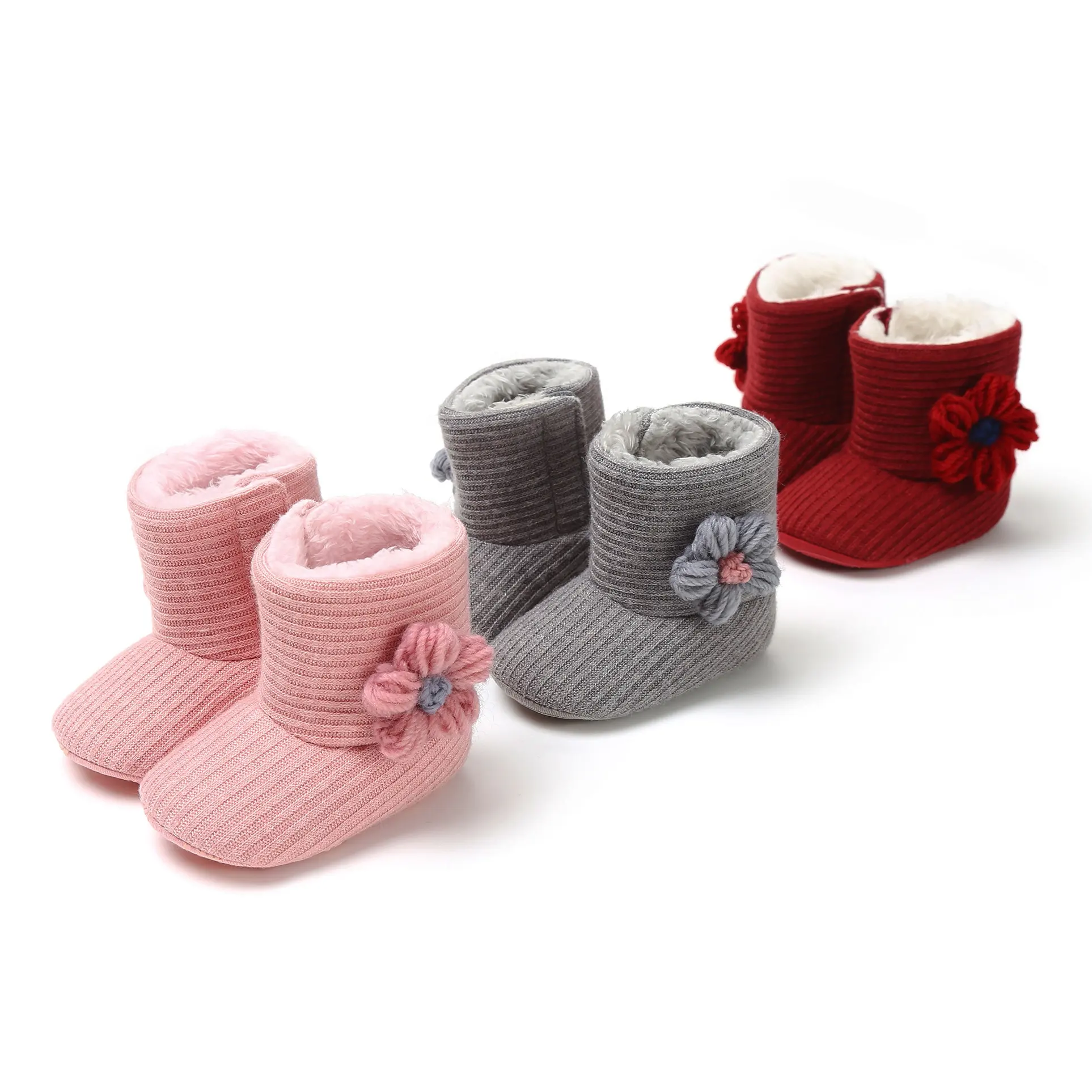High Quality Knitted Newborn Cotton Infant Flower Custom Toddler Girl Baby Booties