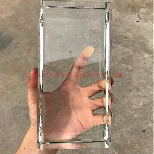 wholesale 200x100x50mm solid transparent glass crystal block brick for building decoration