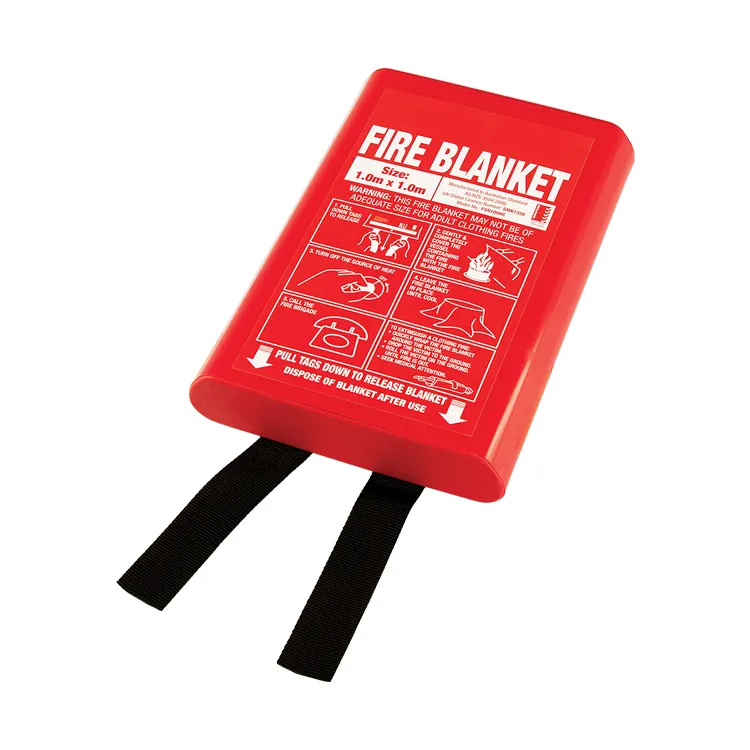 TL 1.8m1.8m EN1869 Certificate Fiberglass Emergency Escape fire blanket with PVC hard box