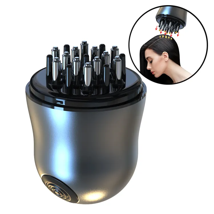 2 in 1 electric vibrating hair growth treatment serum oil liquid guiding scalp massager comb