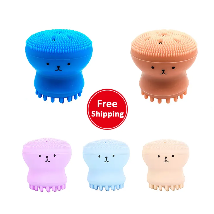 Octopus Shaped Silicone Face Cleansing Brush Pore Cleaner Exfoliator Face Scrub Brush Skin Care TSLM1