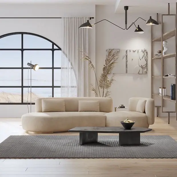 Современный роскошный диван простой изогнутый итальянский минималистский стиль гостиной диван набор дизайнерская мебель