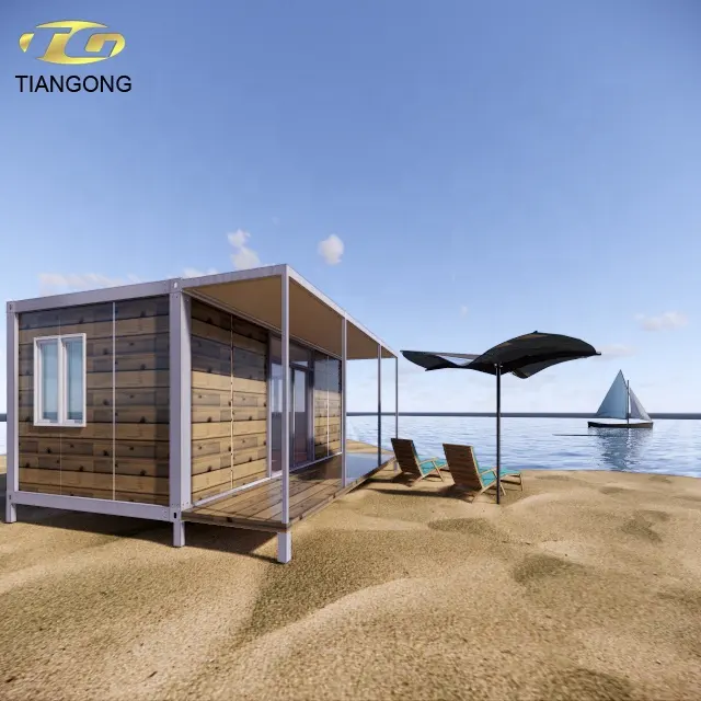 Low price Prefab manufacturer of beach prefabricated wooden house