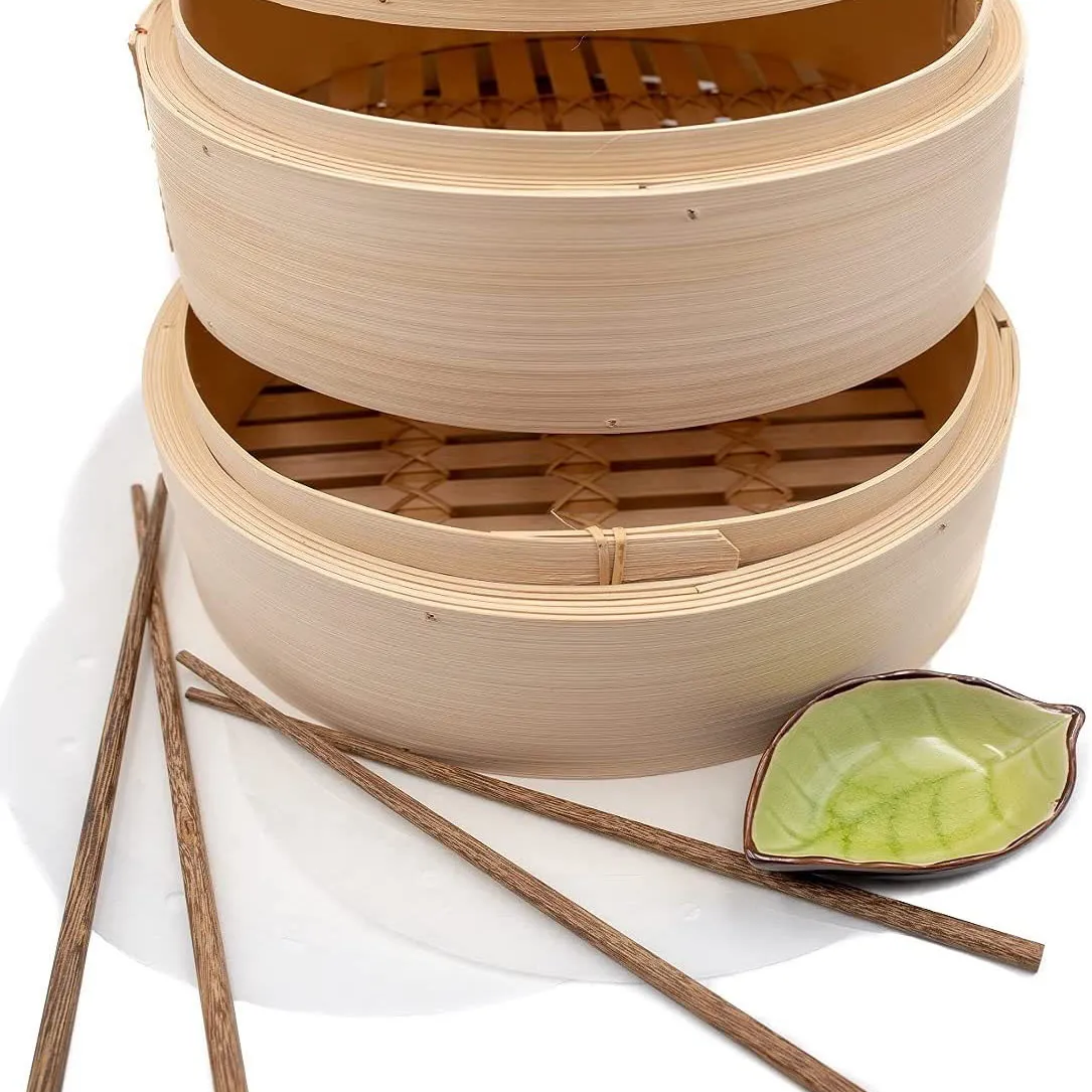 Бамбуковая Пароварка ручной работы премиум-класса для пельменей Дим сум и Бао булочка пароварки для китайской еды-паровые корзины для риса овощей мяса и рыбы