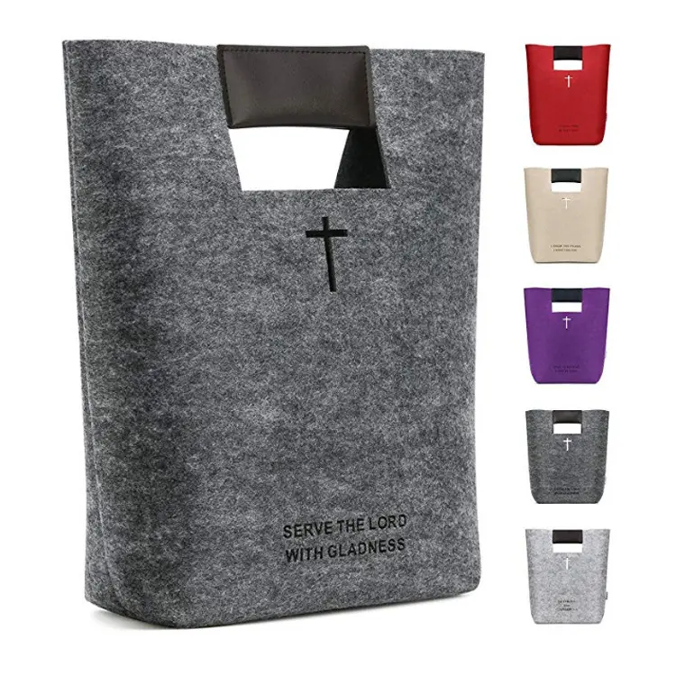 2021 High quality daily felt tote bag Bible bag customized bible book protective felt book holder bible bags