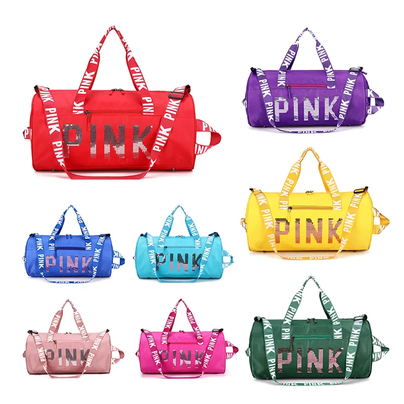 2022 Trending Hot Sale Pink Duffle Bag Polyester Gym Wholesale Waterproof Bag For Women Gym Bag