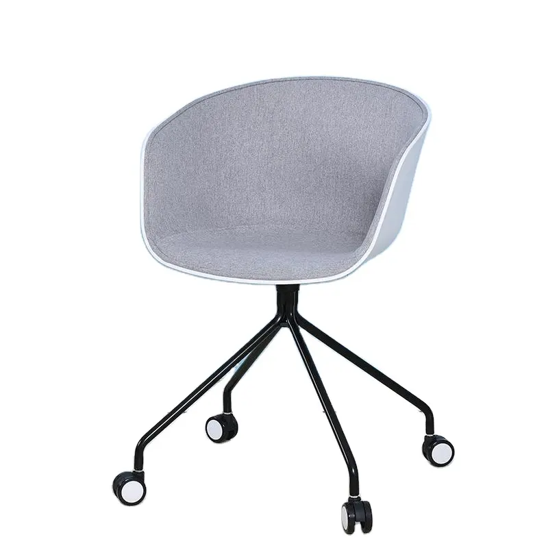 Стол, оптовая продажа, Северное вращающееся офисное кресло, Дешевое белое тканевое кресло для отдыха, современные пластиковые вращающееся кресло с колесами