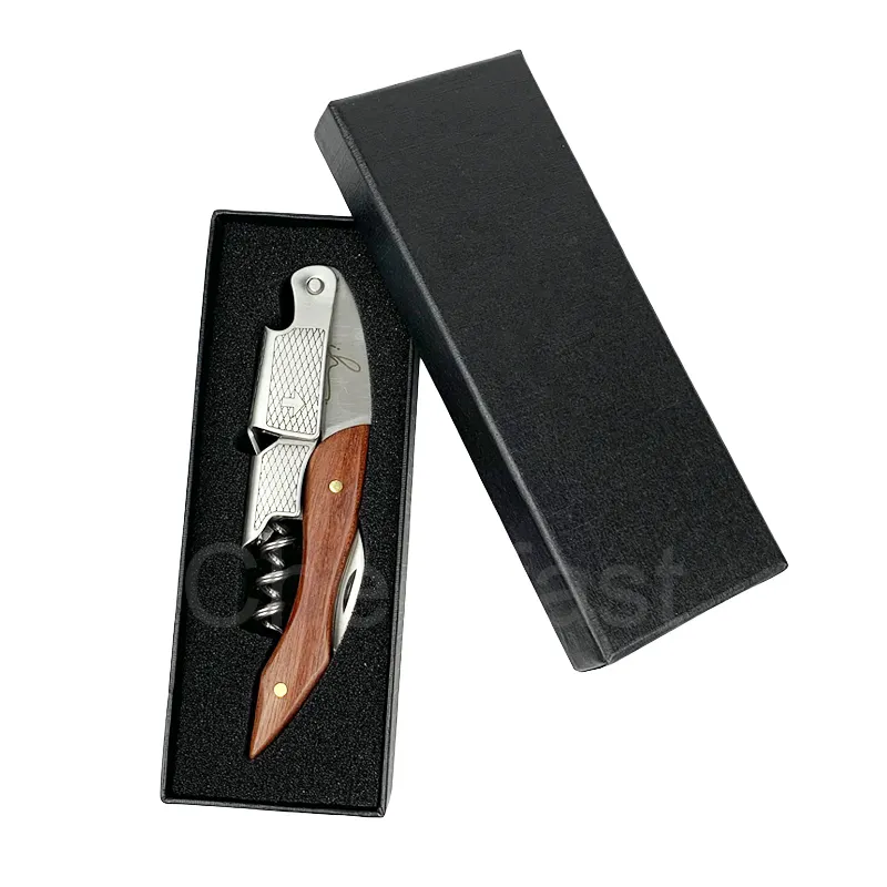 Great Rosewood Corkscrew Wine bottle Opener And  Wine Opener  Gift Set And Nature Wooden Waiters Stainless Steel Corkscrew