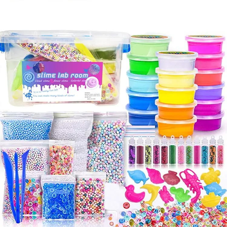 Amazon Hot Sale Educational Kit Slime Making Kit Crystal Clear 16 colors DIY Slime Kit