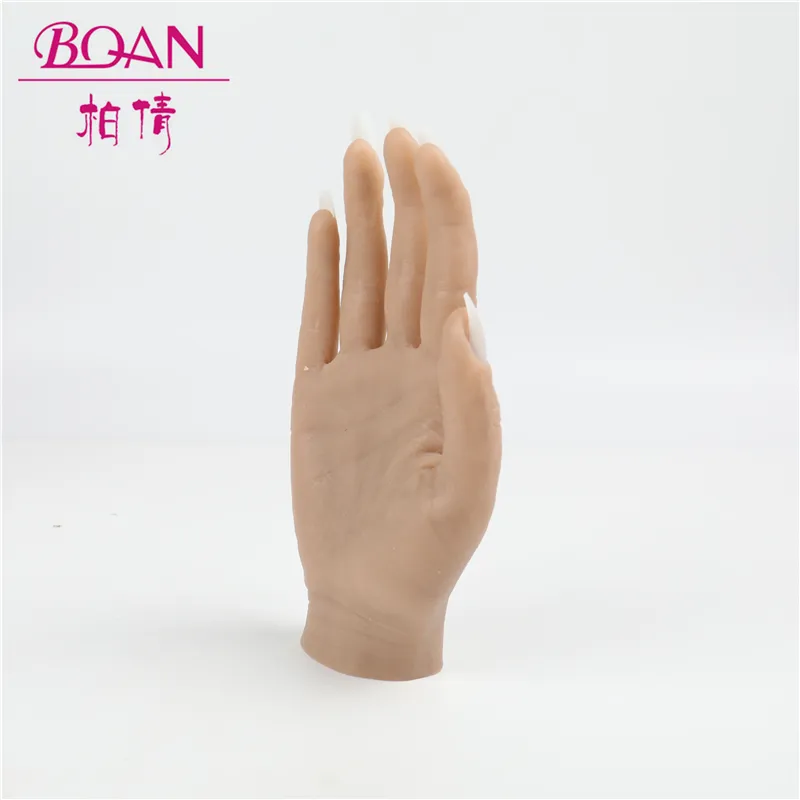 2020 BQAN Deciniee False Realistic Silicone Pair Nail Tech Art Practice Hand For Acrylic Nails Tip