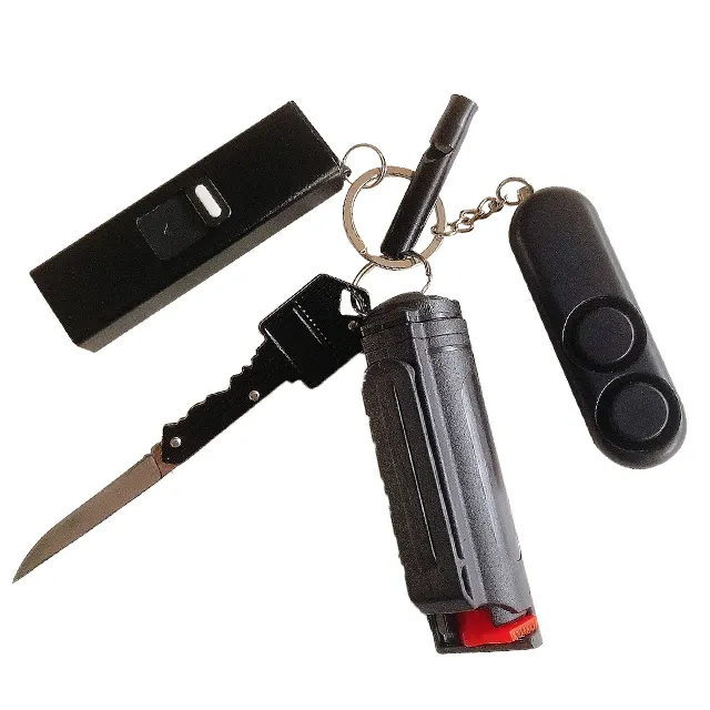 Customize Self Defense Kit for Women Survival Tasergun Self Defense Pepper Spray Keychain